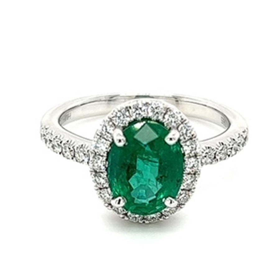 Emerald 14 Karat White Fashion Ring