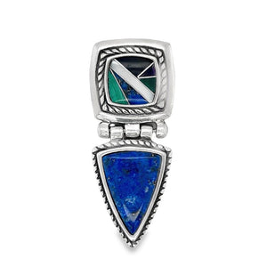 Estate Carolyn Pollack Multi-Gemstone Geometric Slide Pendant