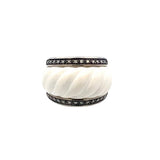 David Yurman Sculpted White Onyx and Diamond Ring