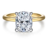 Lady's Two-Tone 14 Karat Hidden Halo Ring Size 6.5 16 = 0.06tw Round G