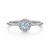 Gabriel & Co. Fashion 14K White Gold Aquamarine Diamond Halo Promise Ring