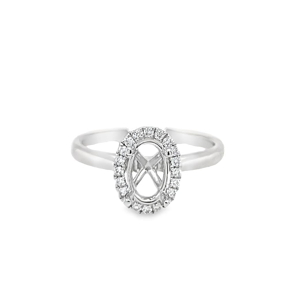 Lady's White 18 Karat Halo Ring