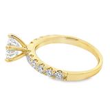 Estate Lab Grown Round Diamond Engagement Ring