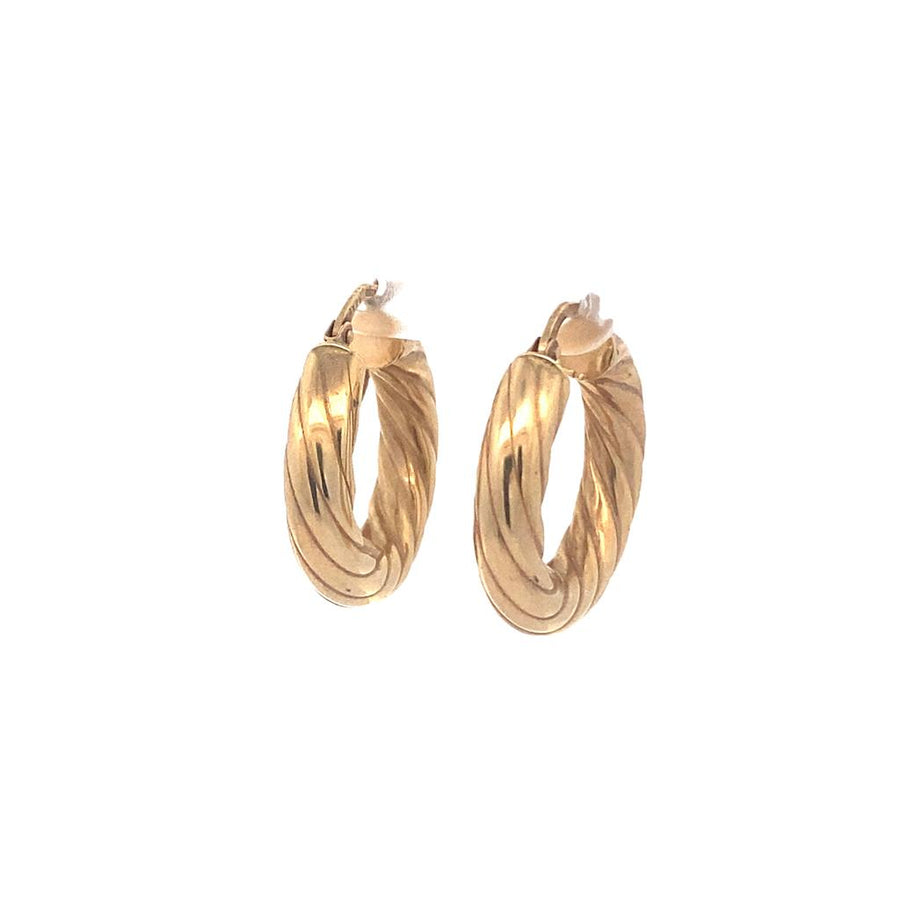 Estate Twisted Hollow Hoop Earrings, 14KY, 4.80grams TW.