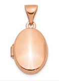 Rosé 14 Karat Plain Oval Locket Charms