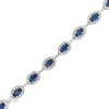 Estate Sapphire & Diamond Halo Line Bracelet