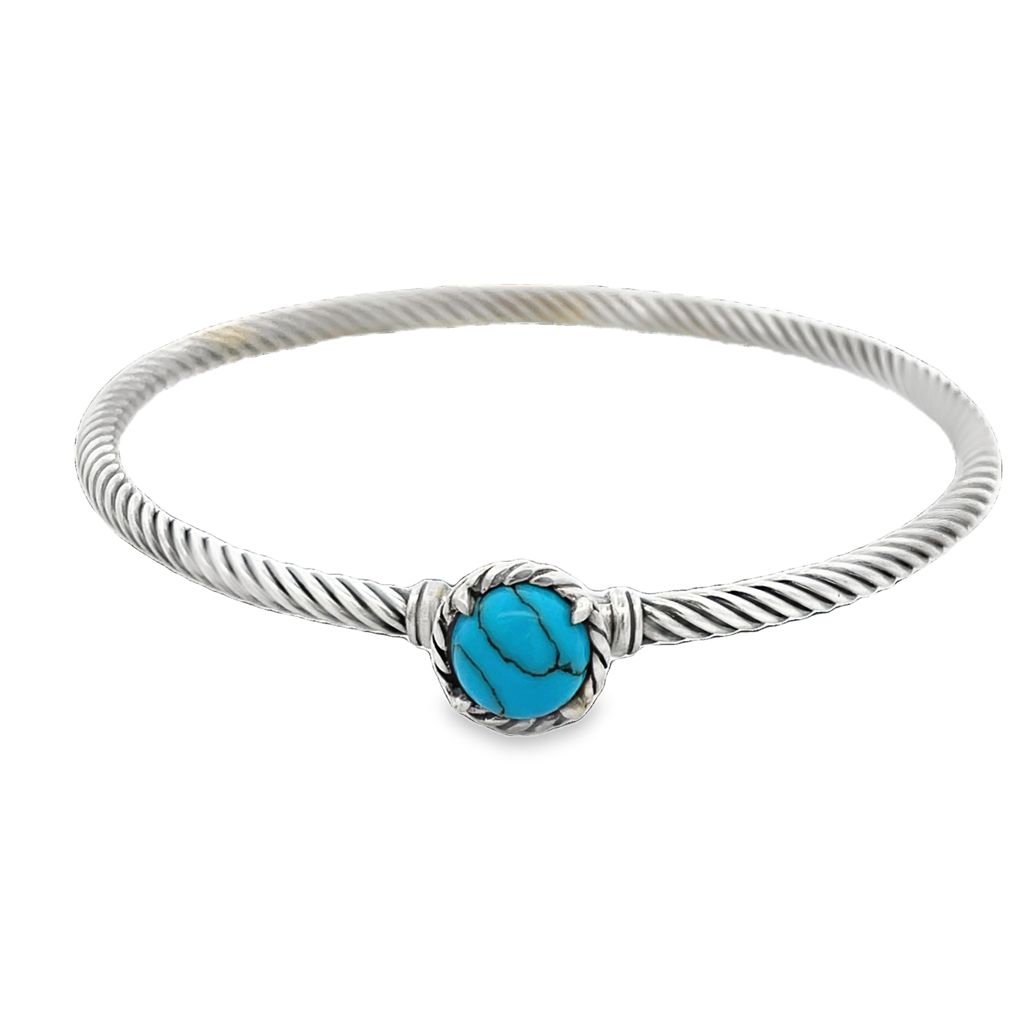 David Yurman 3mm Turquoise Cable Bangle