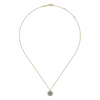 Gabriel & Co. Fashion 14K Yellow Gold Round Blue Topaz and Twisted Rope Pendant Necklace