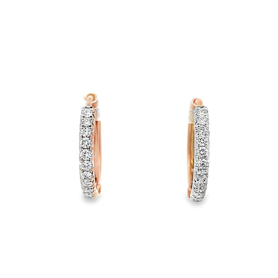 Nelson Lady's Fishtail Prong Hinge Diamond Hoop Earrings