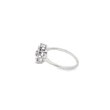 White 14 Karat Cluster Ring Estate Jewelry Size 8 With One = 0.07ct Ro