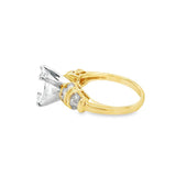 14 Karat Yellow Emerald Cut Diamond Engagement Ring Estate Jewelry Siz