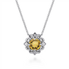 Gabriel & Co. Silver 18 inch 925 Sterling Silver Citrine Flower Pendant Necklace