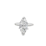14 Karat White Marquise Diamond Solitaire Engagement Ring Estate Jewel