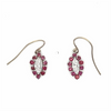 Estate Marquise Diamond and Ruby Earrings