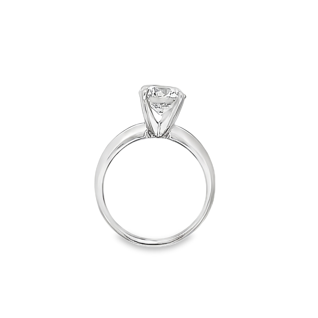 Estate Round Diamond Solitaire Engagement Ring