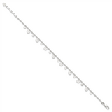 Quality Gold Sterling Silver Dangling Circle 9in Plus 1 in ext Anklet