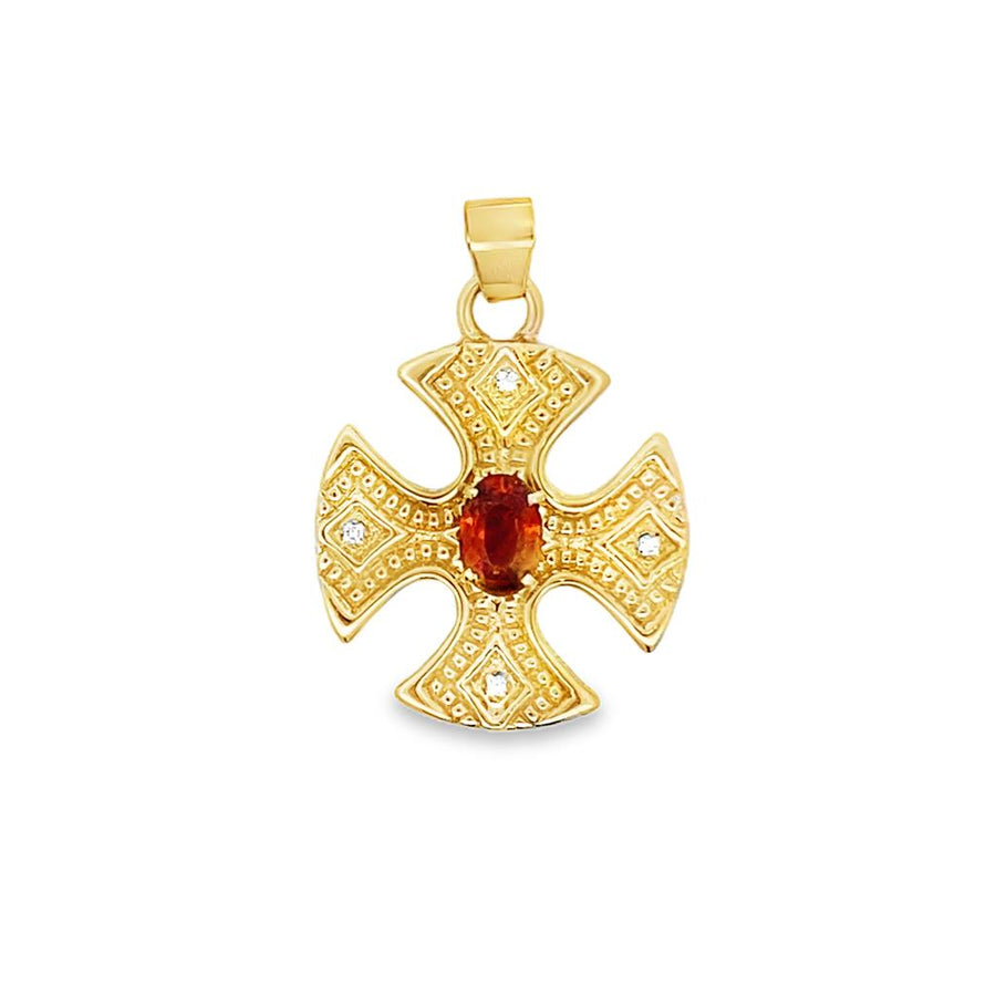 Spessartite and Diamond Maltese Cross