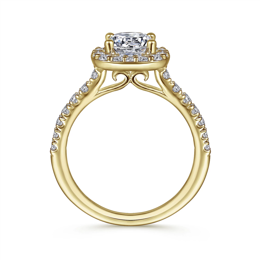 Gabriel & Co. Lyla - Diamond Cushion Halo Engagement Ring Mounting