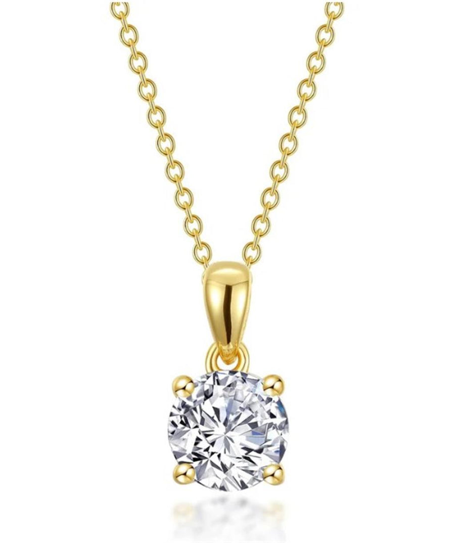 Lafonn Yellow Gold-Plated Sterling Silver 4 Prong Solitaire