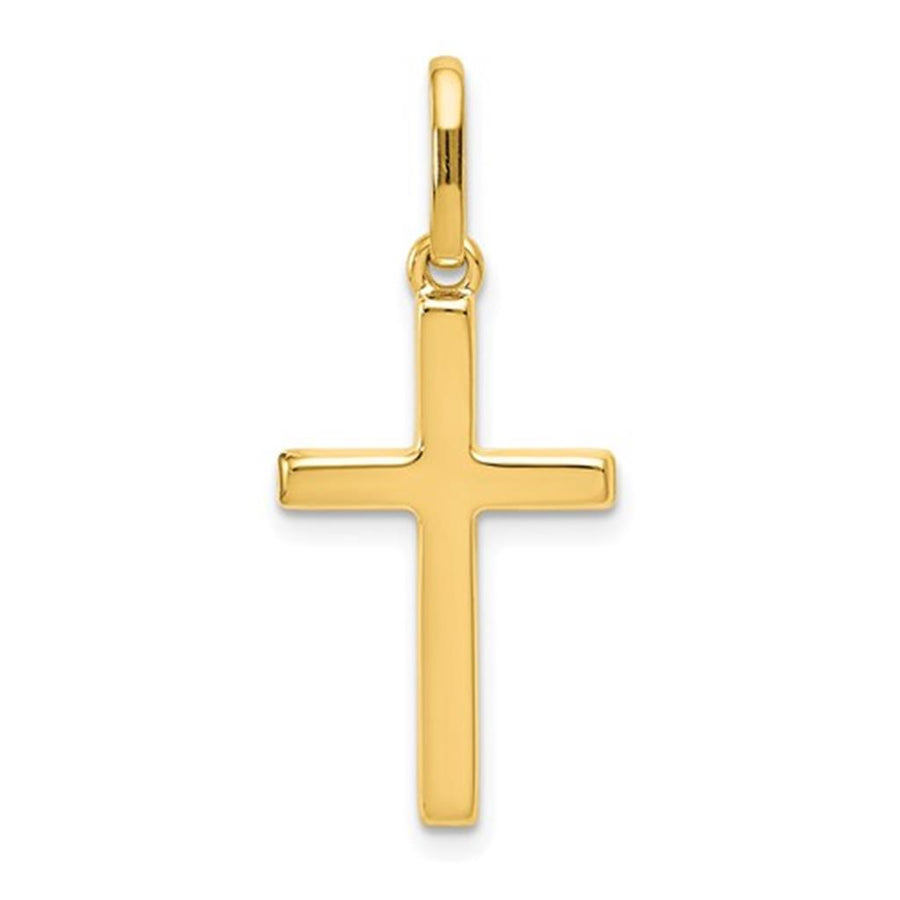 Yellow Polished 14 Karat Hollow Cross Charms