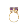 Estate Solitaire Trillion Cut Amethyst Ring