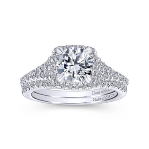 Gabriel & Co. Everleigh - 14K White Gold Round Halo Diamond Engagement Ring
