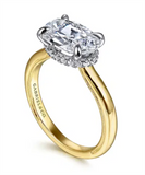 Gabriel & Co. Two-Tone East/West Hidden Halo Engagement Ring Mounting