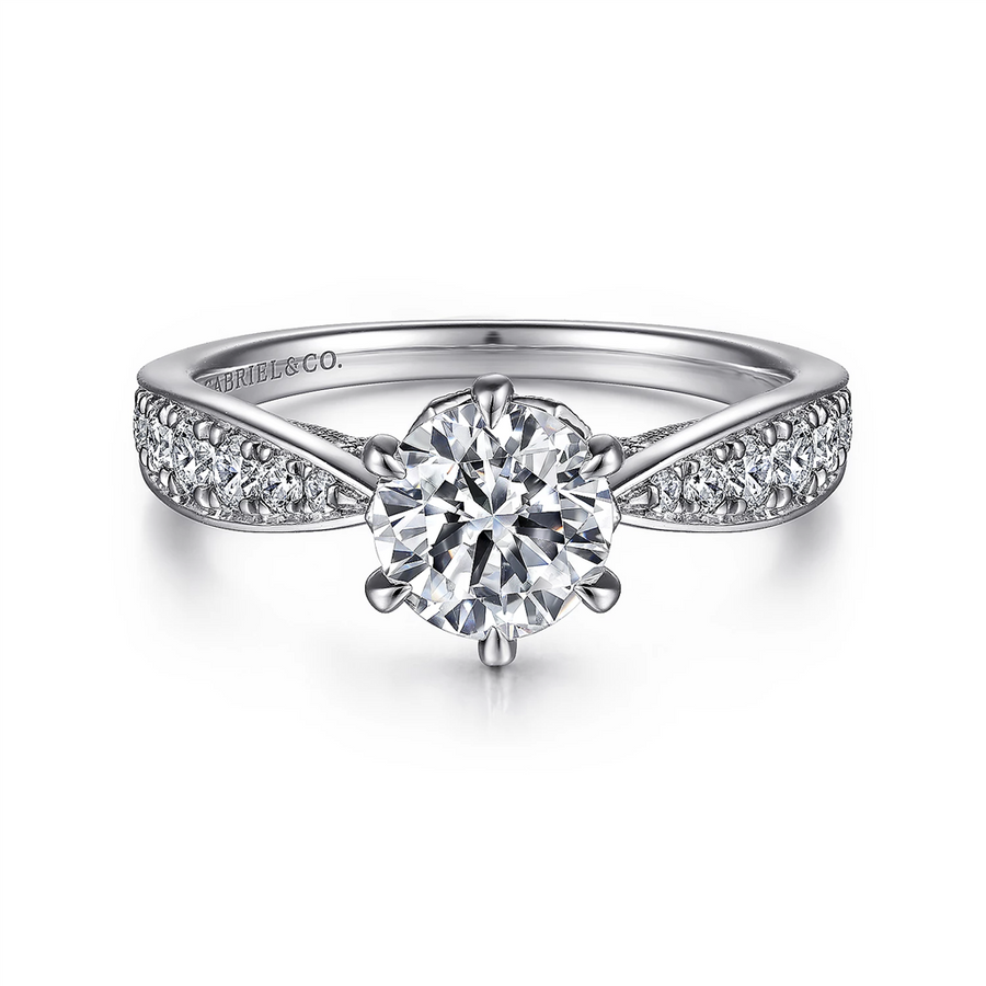 Gabriel & Co. Kristine - Vintage Inspired Diamond Engagement Ring Mounting