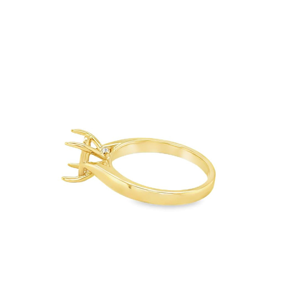 Lady's White 18 Karat Cathedral Solitaire Ring Size 6.75 2 = 0.01tw Ro