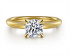 Yellow 14 Karat 4 Prong Cathedral Solitaire Remount Size 6.5 Designer: