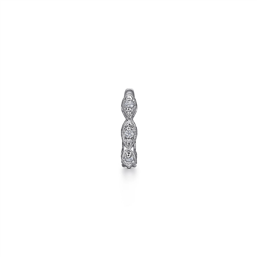 Gabriel & Co. Fashion Vintage 14K White Gold 13 5MM Diamond Earrings