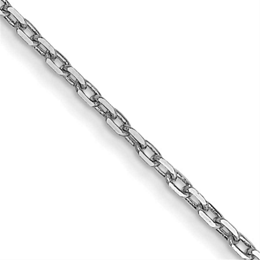 14 Karat White Gold Diamond Cut Cable Link Chain