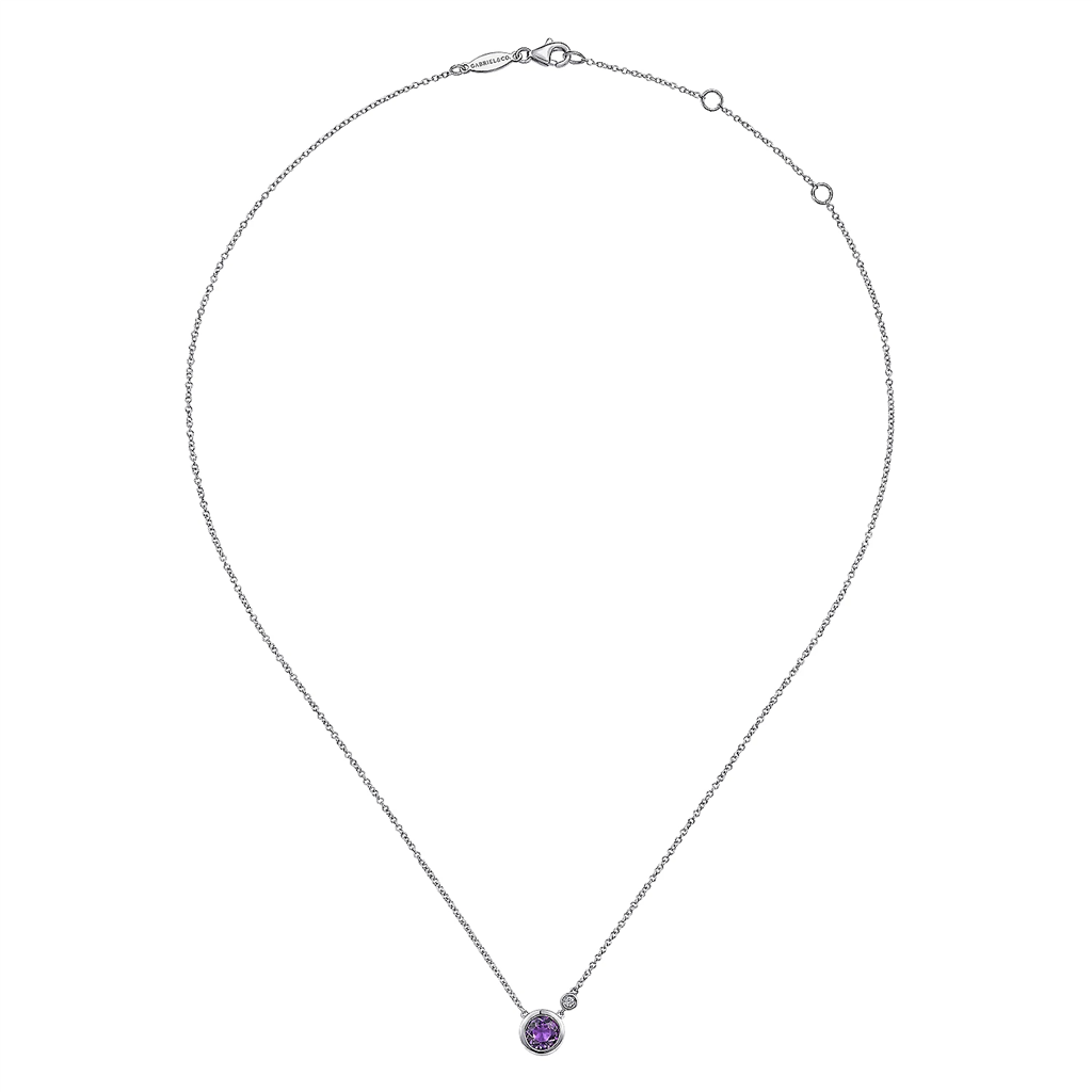 Gabriel & Co. Sterling Silver Lusso Color Diamond and Gemstone Necklace