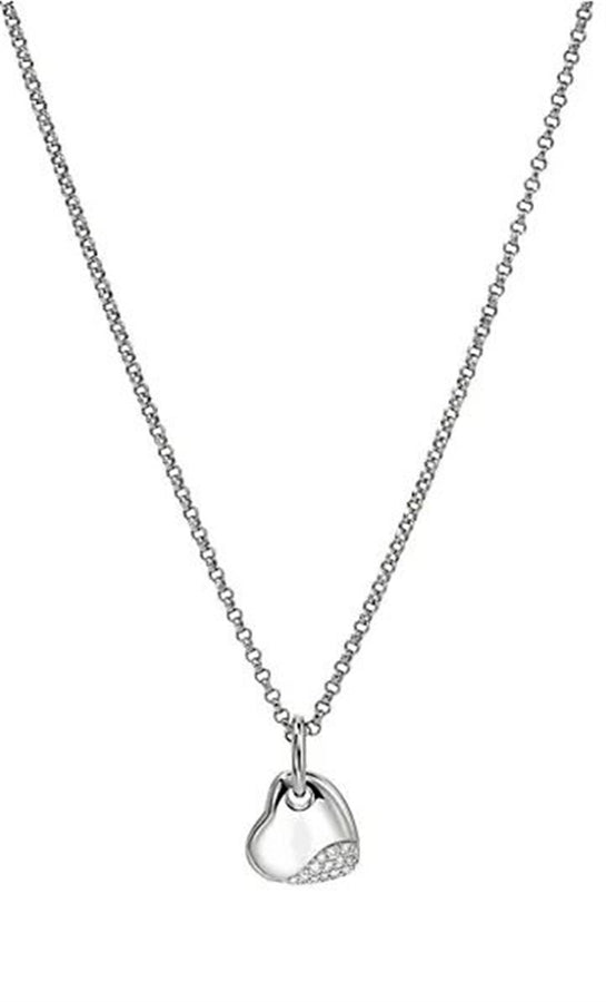 John Hardy Pebble Diamond Pave Heart Adjustable Rolo Chain Necklace