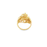 Yellow 14 Karat Wide Band With 3 Elongated Tennessee Pearls Estate Jew