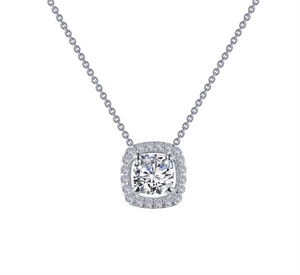 Lafonn Cushion-Cut Halo Necklace