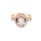Estate Morganite and Diamond Halo Ring