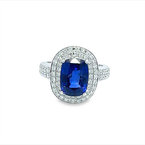 Estate Halo Sapphire Ring