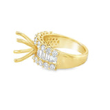 Lady's Yellow 18 Karat 3 Row Solitaire Ring Size 6.25 12 = 0.78tw Bagu