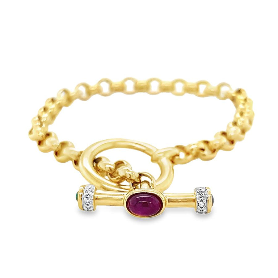 Estate Round Link Toggle Bracelet