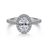 Gabriel & Co. Idina - 14K White Gold Oval Halo Diamond Engagement Ring Mounting