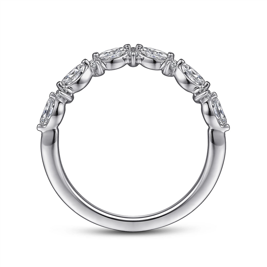Gabriel & Co. Curved-14K White Gold Diamond Anniversary Band - 0.37 ct