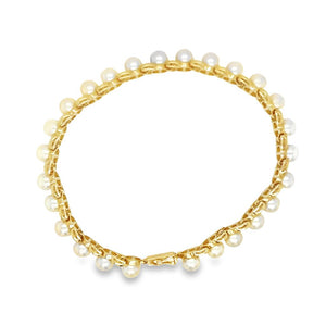 Yellow 14 Karat Pearl Bracelet