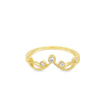 Lady's Yellow 14 Karat Milgrain Chevron Wedding/Anniversary Ring Size