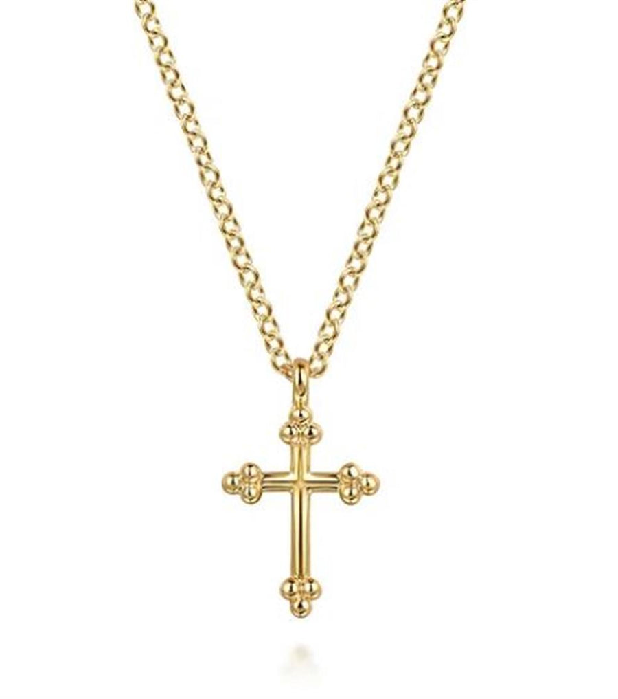 Gabriel & Co Bujukan Cross Gold Necklace