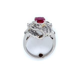 Estate Ruby and Diamond Platinum Ring