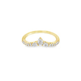 Nelson Lady's Yellow 14 Karat Diamond "V" Pointed Wedding/Anniversary Ring