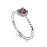 Gabriel & Co. Fashion 14K White Gold PT - Pink Tourmaline Ring