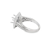 Lady's White 18 Karat Double Halo Ring