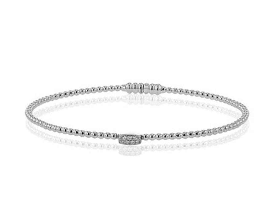 Simon G. Beaded Rectangular Diamond Cluster Bangle Bracelet
